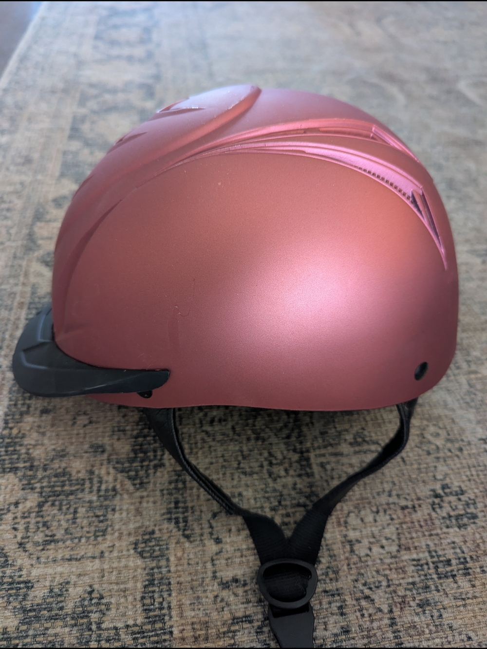Ovation Kids Matte Rose Helmet with Visor - Youth Equestrian Safety Helmet